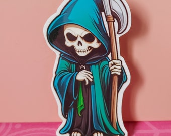 Green Grim Reaper Vinyl Sticker Decal For Water Bottle Laptop Wall Art Decor Decoration Sticker Stationary Decor Stickers Art Collectable