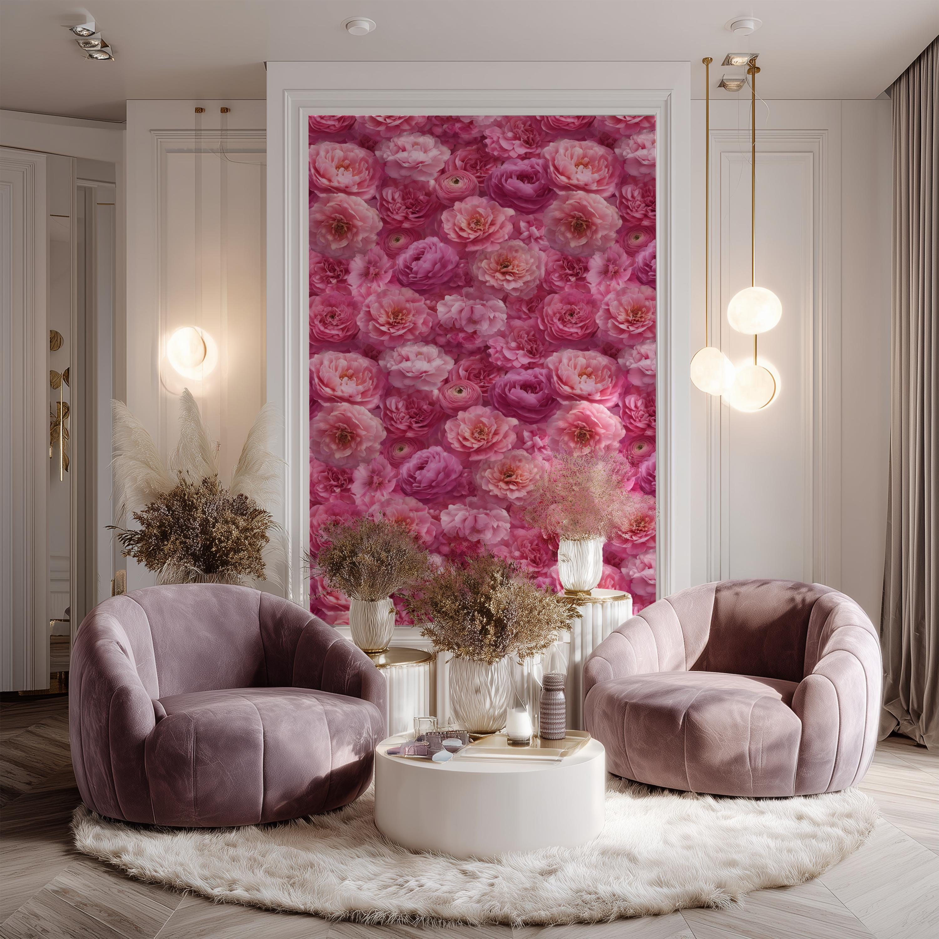 Peel and Stick Peony Wallpaper Mural: Pink Floral Wall Decor | USA ...