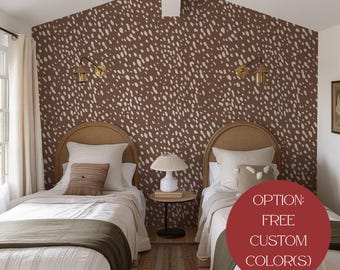 Deer Wallpaper Mural: Brown & White Peel and Stick Wall Decor | USA Buyers Pay No Extra Duties