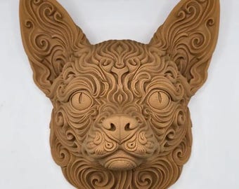 Chihuahua 3D Printed Wall Art - Wood Pla
