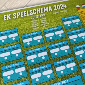 Speelschema EK Voetbal 2024 Duitsland Invulbaar Wedstrijdschema voor Voetballiefhebbers Nederlands Afdrukbaar Digitale Download PDF A4 afbeelding 3