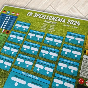 Speelschema EK Voetbal 2024 Duitsland Invulbaar Wedstrijdschema voor Voetballiefhebbers Nederlands Afdrukbaar Digitale Download PDF A4 afbeelding 8