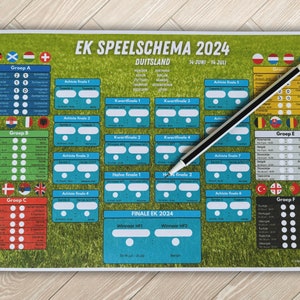 Speelschema EK Voetbal 2024 Duitsland Invulbaar Wedstrijdschema voor Voetballiefhebbers Nederlands Afdrukbaar Digitale Download PDF A4 afbeelding 5