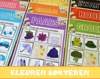 Kleuren Sorteren Leeractiviteit voor Kinderen Kleursorteeractiviteit 2-6 Jaar School Montessori Kleuren Leren Onderwijs School Afdrukbaar