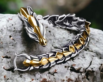 Pulsera Dragón de Plata, Pulsera Dragón de Oro, Pulsera Juego de Tronos, Pulsera Geométrica, Pulsera Gótica, Pulsera Dragón, Pulsera Vikinga