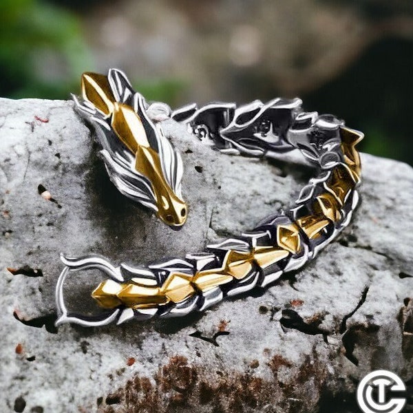 Silver Dragon Bracelet, Gold Dragon Bracelet, Game of Thrones Bracelet, Geometric Bracelet, Gothic Bracelet, Dragon Bracelet,Viking Bracelet