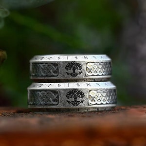 Bague Viking, Bijoux Viking, Viking, Bague Viking Yggdrasil, Bague Viking Ouroboros, Bague Arbre De Vie Scandinave, Ancien Viking, Runes Celtiques image 2