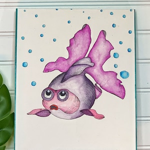 Original Watercolor Goldfish &quot;Bismark Bumblefig&quot;