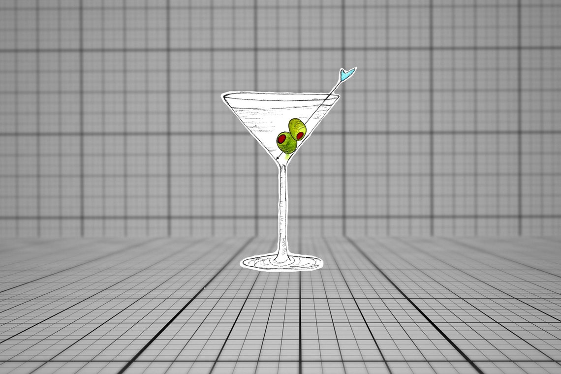 Martini Sticker Set Vinyl Decals Laptop Decals Water Bottle Etsy