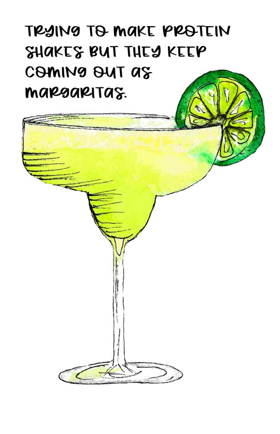 Funny Margarita Quote Giclee Watercolor Art Print Etsy