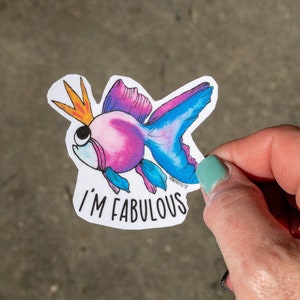 Vinyl Sticker, Sarcastic GoldfishSticker, Laptop Decal, Die Cut Sticker