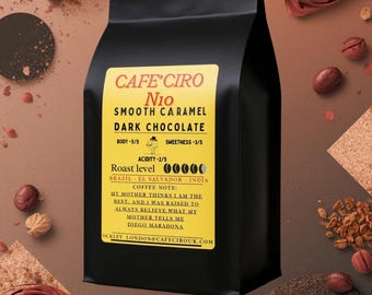 Dark Roast Coffee Beans | Ethiopian-Indian-Indonesian Blend + Manual Grinder