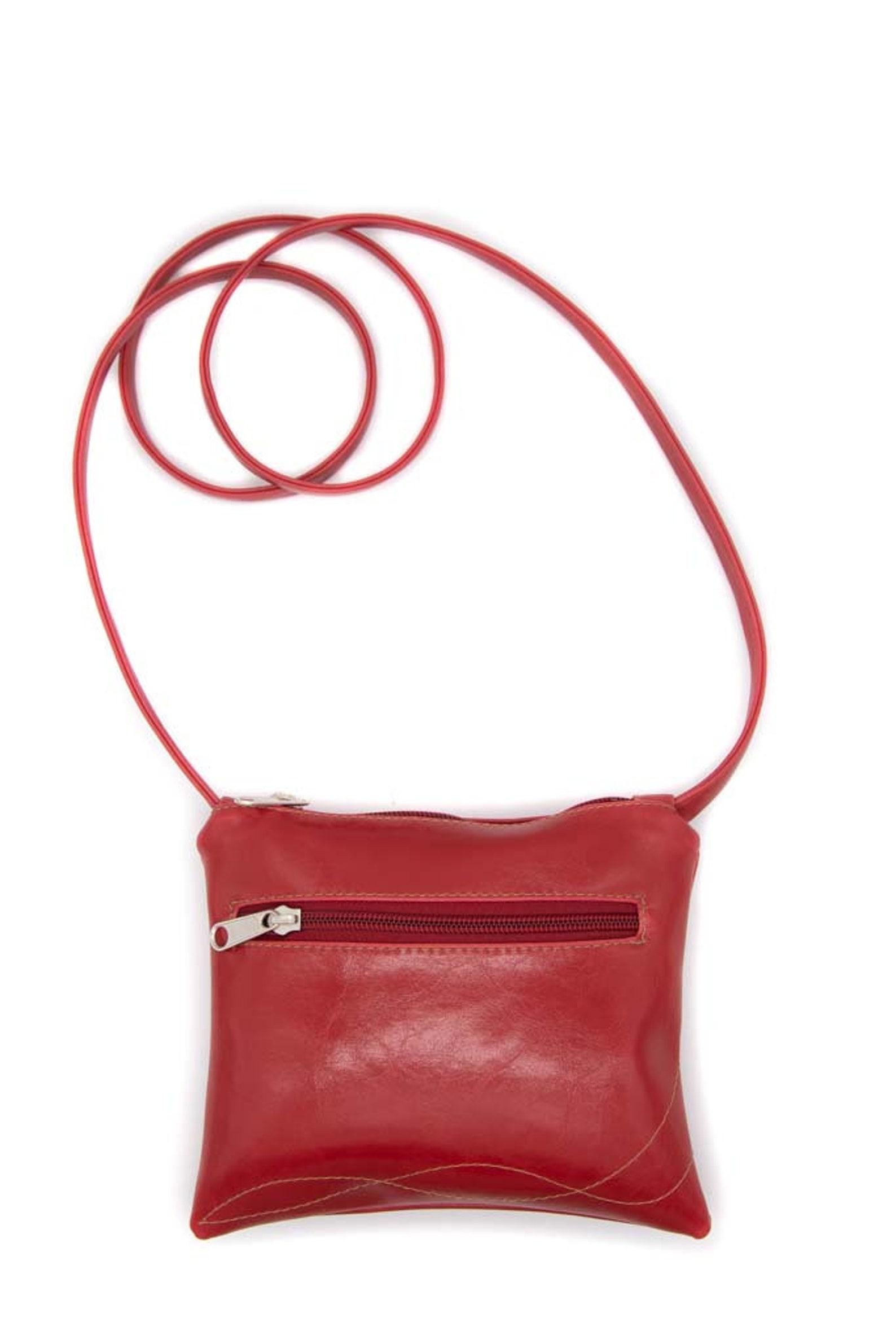 Small Red Crossbody Bag Made With Vegan Leather Red Small Etsy Sweden