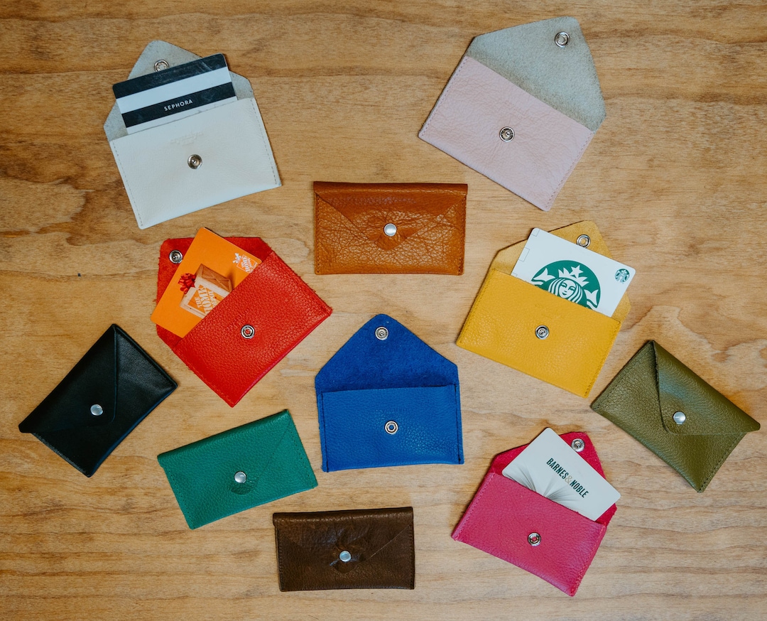 Leather Gift Card Holder Leather Wallet Card Holder Handmade Leather