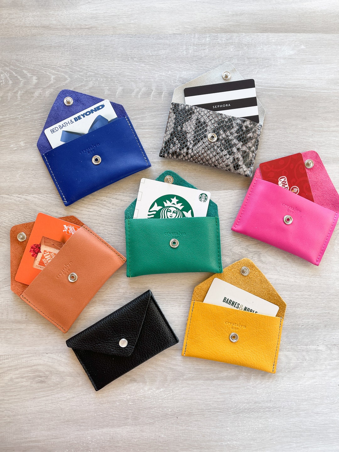 Leather Gift Card Holder Leather Wallet Card Holder Etsy