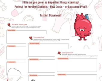 Plantilla de notas digitales de goteo cardíaco