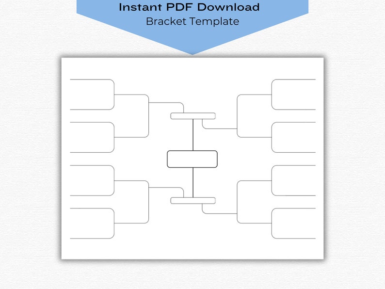 16 Slot Blank Tournament Bracket Template, PDF Instant Download ...