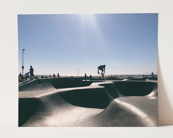 Venice Beach skateboarding photography print, Los Angeles wall art