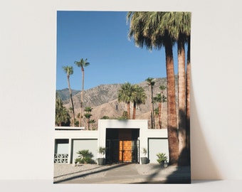 The Orange Door, Palm Springs photography print, Mid-Century Modern architecture wall art