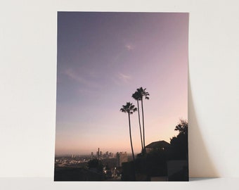Hollywood Hills sunset photography print, Los Angeles, California wall art