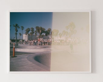 Venice Beach skate park wall art, skateboarding photography print, Los Angeles wall decor