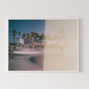 Venice Beach skate park wall art, skateboarding photography print, Los Angeles wall decor