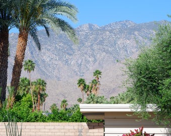 Palm Springs sidewalk photography print, Mid-Century Modern architecture wall art