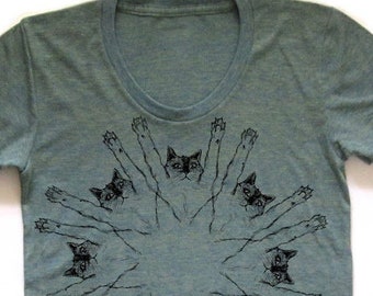 women's sun cats t-shirt, cat shirt, cat pattern, cat lover tee, cats!, funny felines, perfect cat fan gift, mother's day, fun, free ship