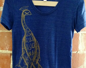 peacock shirt, peacock t-shirt, awesome peacock shirt, cute peacock tshirt, gold peacock, peacock design, free shipping