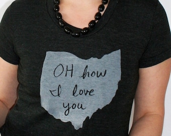 Ohio Love Tri-Blend Women's T-Shirt, USA State Pride