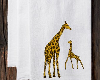 Giraffes : tea towel