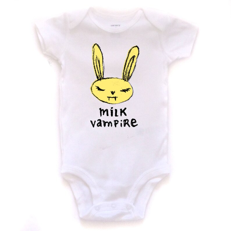 breastfeeding gift milk vampire baby bodysuit free shipping baby shower gift humorous bunny for baby cute bunny Onesie\u00ae funny onesie