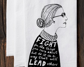 rbg tea towel, notorious rbg, ruth bader ginsburg homewear, perfect host/hostess gift, black friday