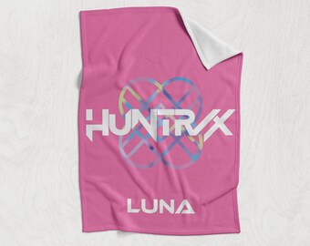 Custom Huntrix Demon Hunters Blanket,Kpop Demons Hunters Blanket,Personalized Anime Blanket,Personalized Huntrix,Demon Hunters Anime Blanket
