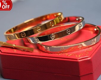 Roestvrij stalen armband, dames 18K gouden armband, sierlijke liefdearmband, cadeau voor dames