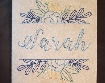 sarah flowers - hand-embroidered notebook