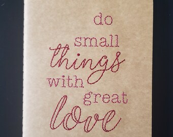 small things great love - hand-embroidered notebook