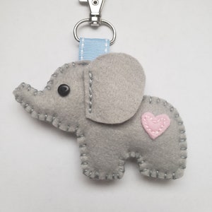 felt softie zipper charm - elephant