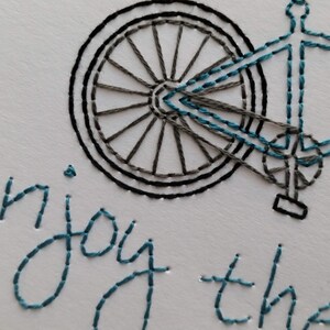 enjoy the ride hand-embroidered card image 2