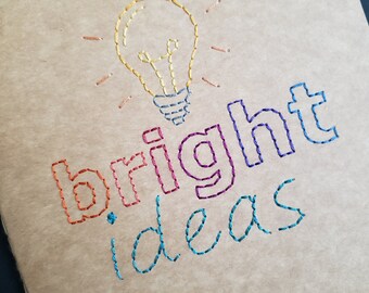 bright ideas - hand-embroidered notebook