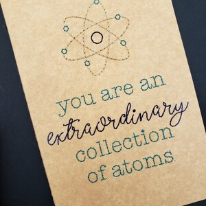 extraordinary atoms - hand-embroidered notebook