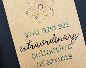 extraordinary atoms - hand-embroidered notebook