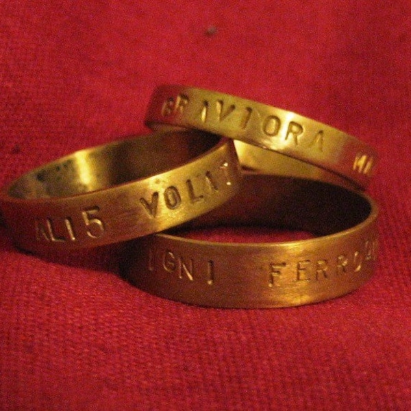 The Latinate Collection Custom Hand Stamped Brass Ring
