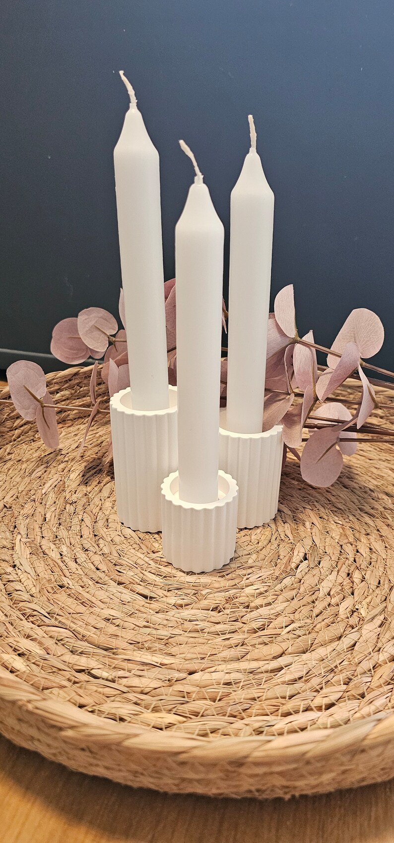 Schicke Kerzenhalter mit Rillen aus Keraflott Bild 1
