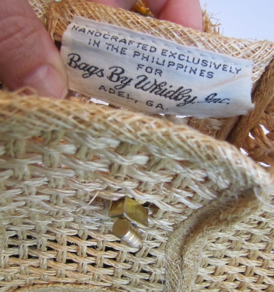 Vintage Straw Purse by Bags By Whidby with Floral Etsy