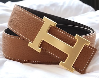 Ceinture en cuir réversible, Ceinture de créateur, Ceinture en cuir, Ceinture réversible, Cuir, créateur, Marron, Noir, Homme, Femme, Ceinture de créateur, Ceinture