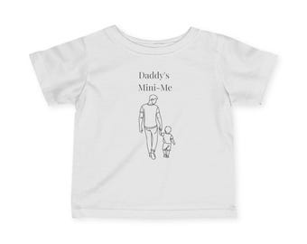 Camiseta infantil "Mini-Yo de Papá" / Dibujo lineal de papá y niño
