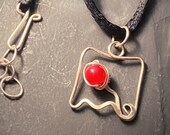 I Rise - Sterling Silver Wire Art Sculpture Pendant on Satin cord