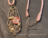 A Perfect Whimsy - Reversible Sterling Silver Wire Art Sculpture Pendant on Satin cord