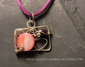 A Playful Poise - Reversible Sterling Silver Wire Art Sculpture Pendant on Satin cord